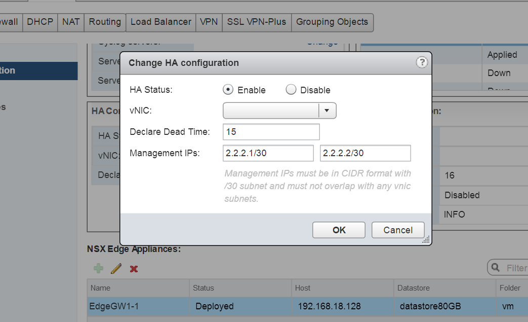 VMware NSX Edge High Availability